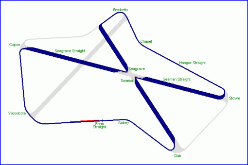O primeiro traçado de Silverstone, bem estranho
