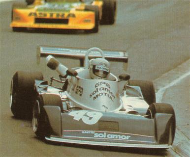 José Dolhem, o irmão do Pironi, e o primeiro carro de Fórmula 2 da AGS. Pau, 1979